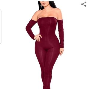 Burgundy jumpsuit